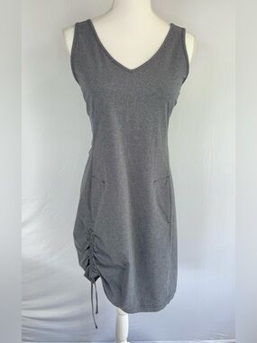 Columbia Anytime Casual III Heather Grey Ruched Travel Dress S